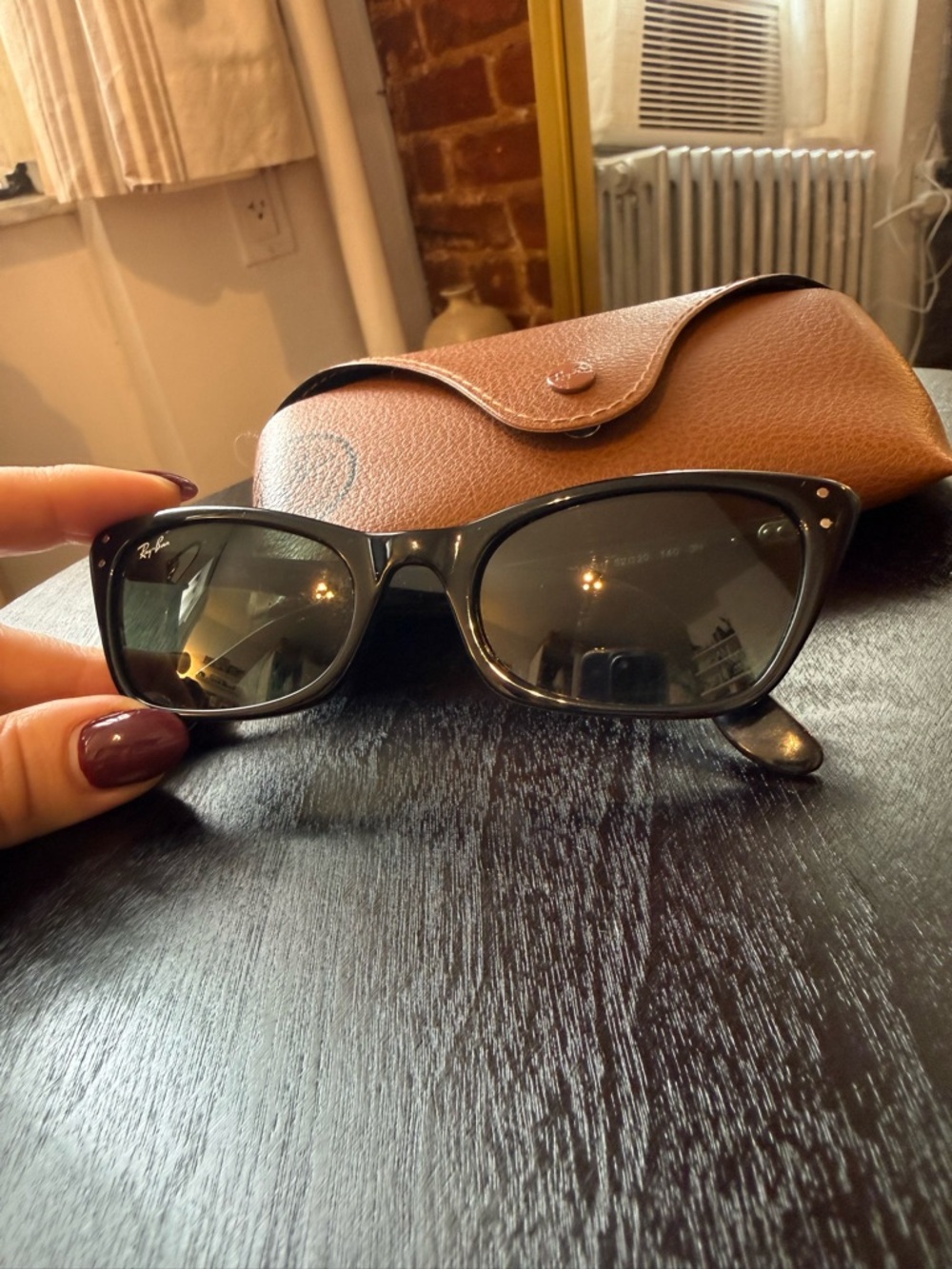 NWOT Ray-Ban Lady Burbank Glasses - Black with Green Lenses - Picture 7 of 14